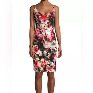 Black Halo Jevette Bailey Print Sleeveless Sheath Dress Multicolored Sz 4